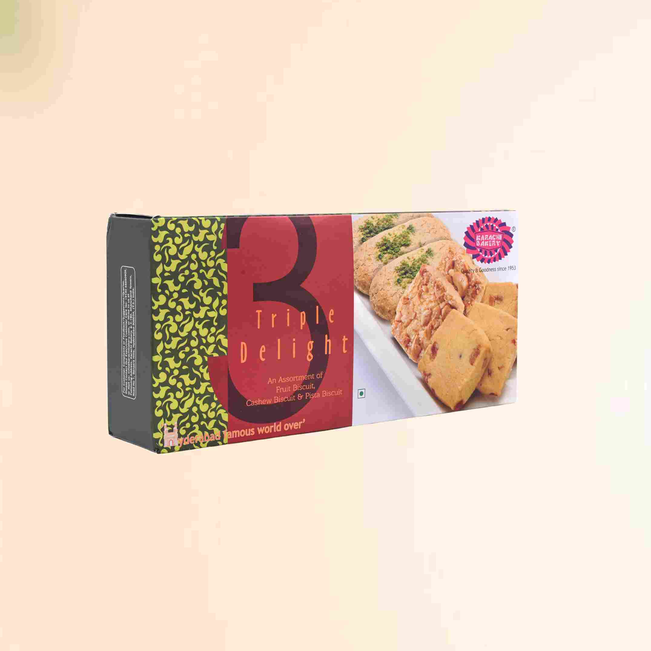 Triple Delight - Green Pista ,Cashew, Fruit 600g Mrp 330 (1Case: 21 Boxes) U3