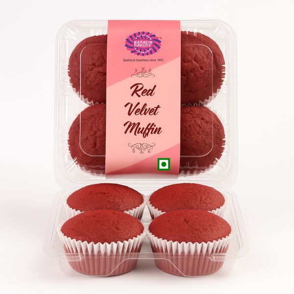 Red Velvet Muffin (Pack Of 4) Eggless