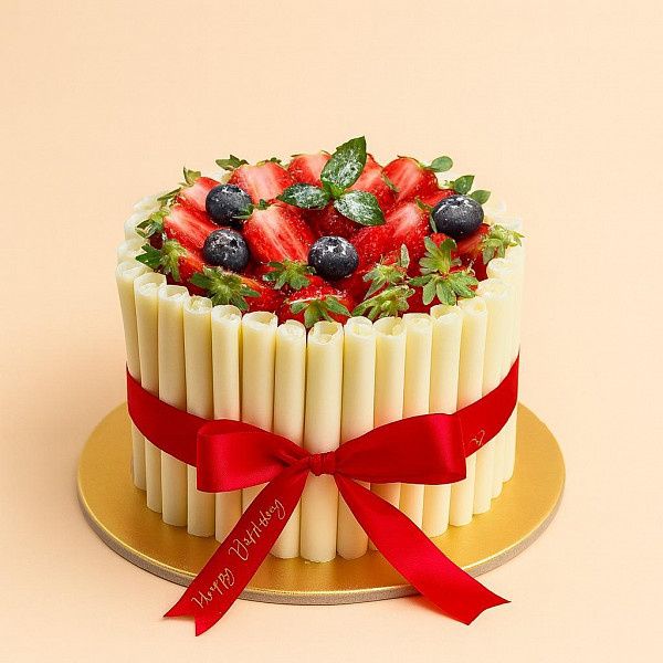 Strawberries White Chocolate Cake 1kg
