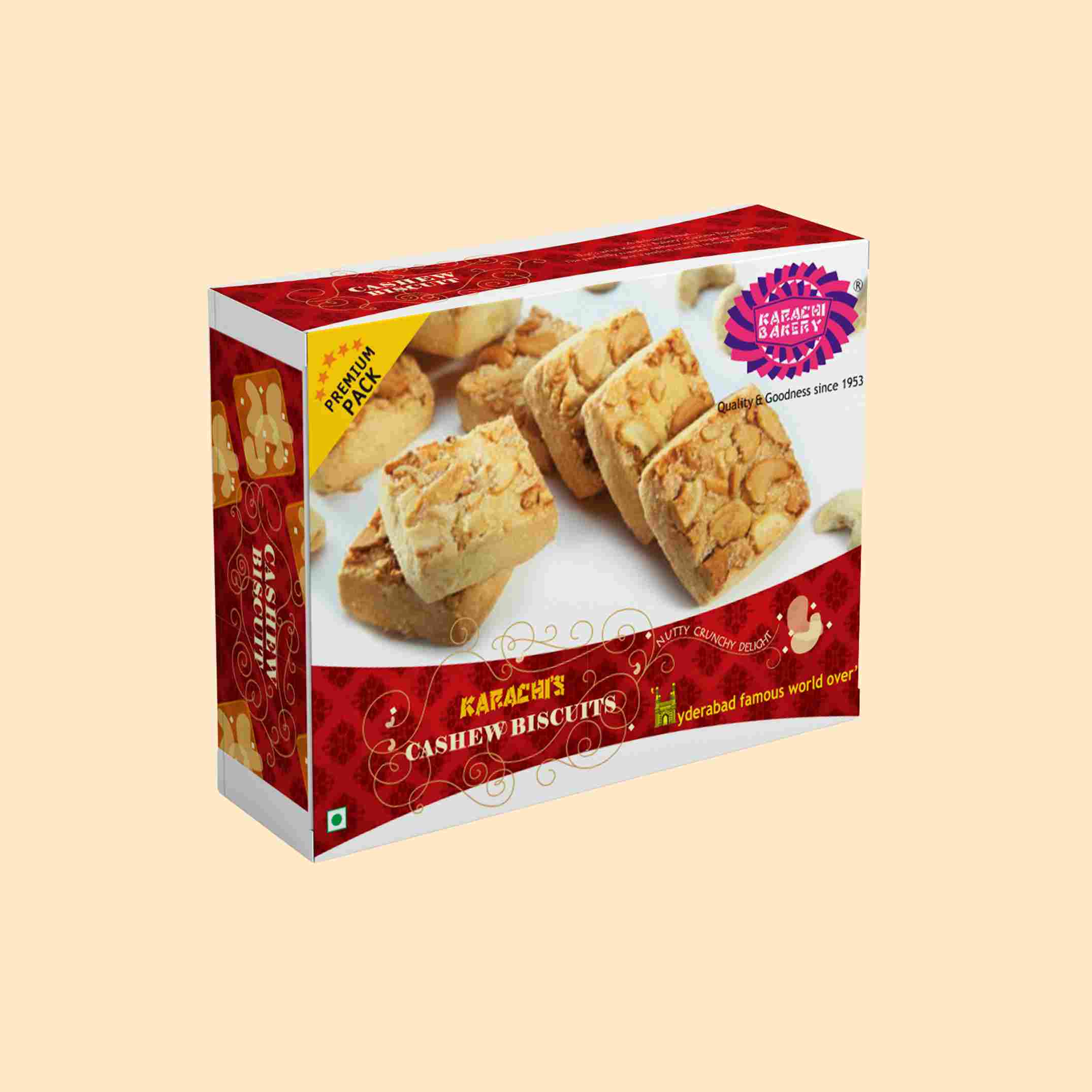 Cashew Biscuits 400g Mrp 225 (1Case : 36 Boxes) U3