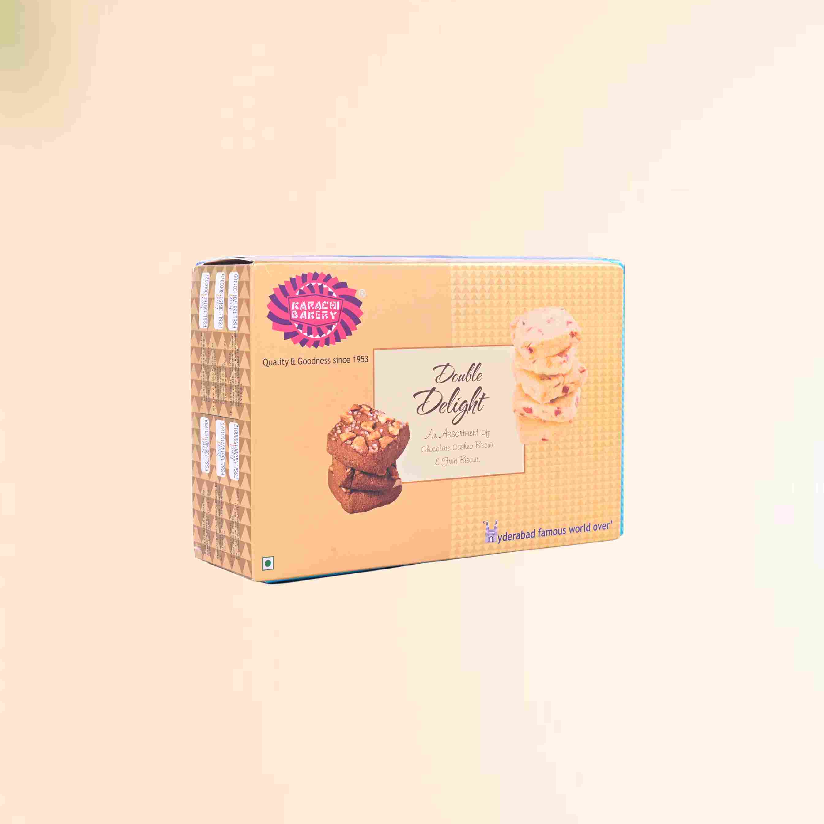 Double Delight (Gold) Fruit & Choco Cashew400g Mrp 240 (1Case : 30 Boxes) U3