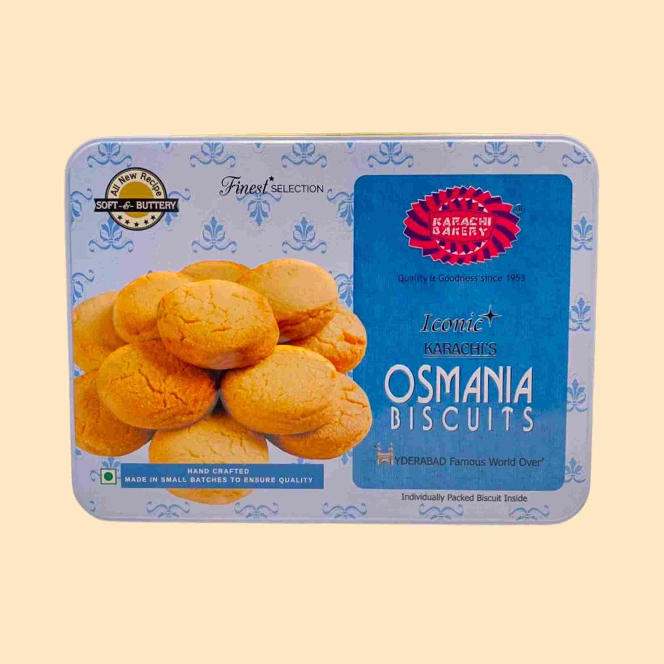Osmania Biscuit Tin Box – 400 gms Mrp : 460 ( 1 Case : 10 Boxes )