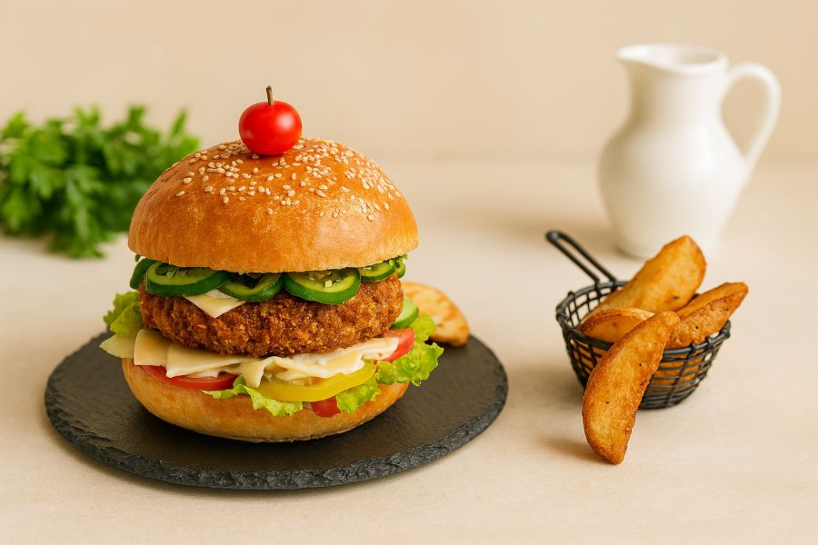 Peri Peri Cottage Cheese Burger