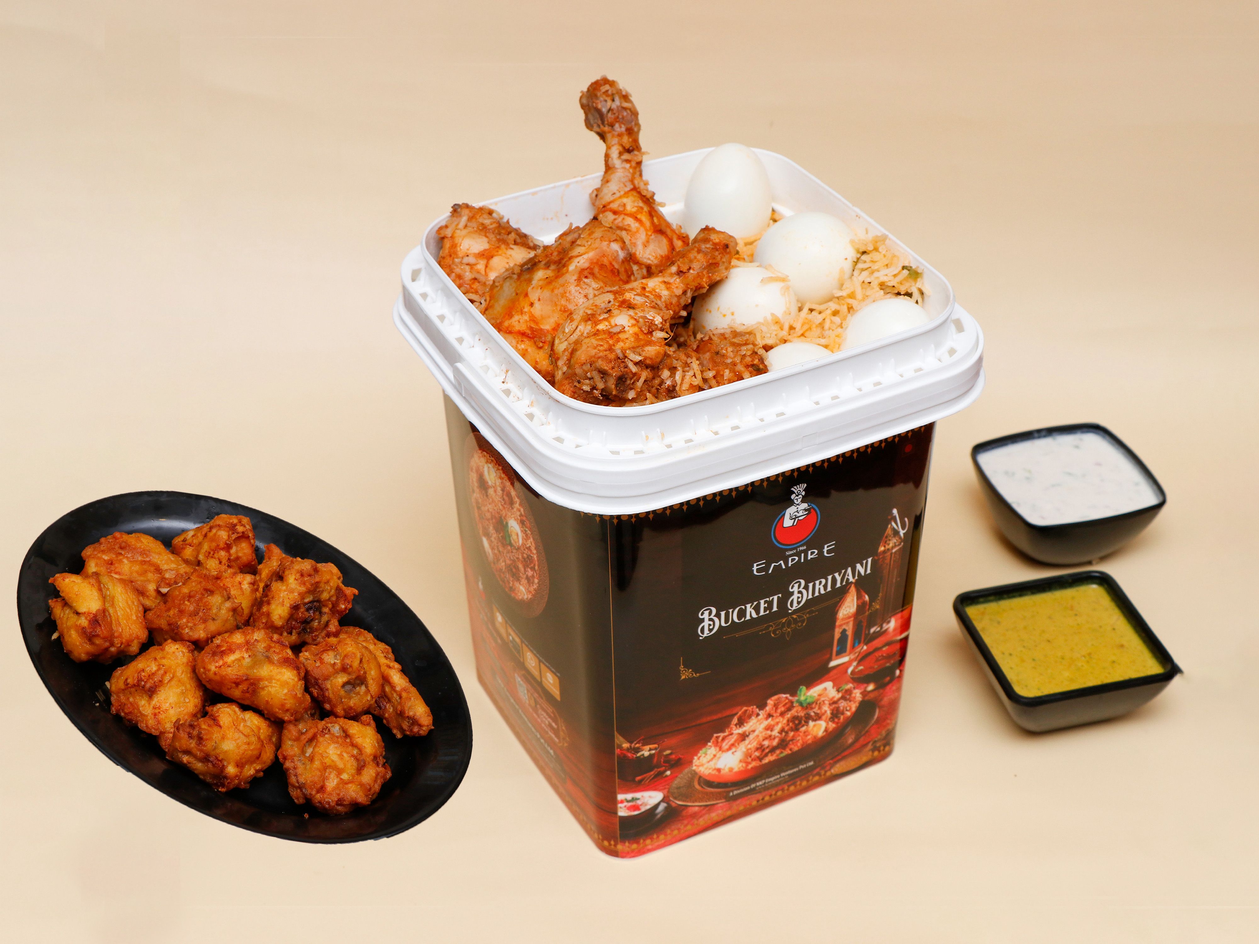Bucket Biryani With Chicken Kebab