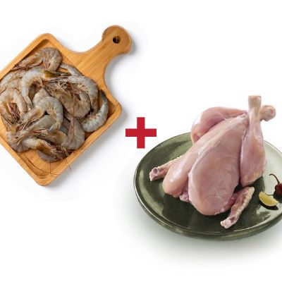 1 Kg Chicken Skinless + 1/2 Kg Prawns - Medium (Deveined)