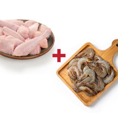 1 Unit Country Chicken - Big (1.3-1.6 Kg) + 1 Kg Prawn Medium - Deveined