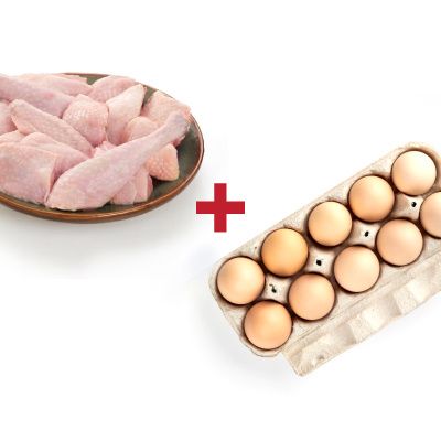Country Chicken Skinless - Big (1.3-1.6 Kg) + 12 White Eggs