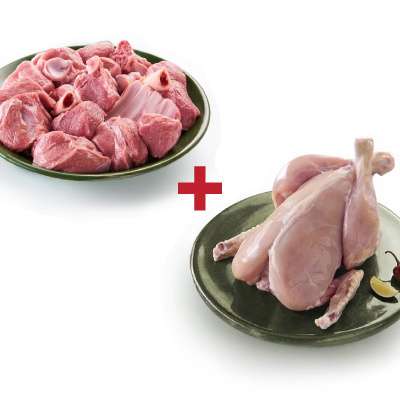 1/2 Kg Goat + 1/2 Kg Chicken Skinless - Regular