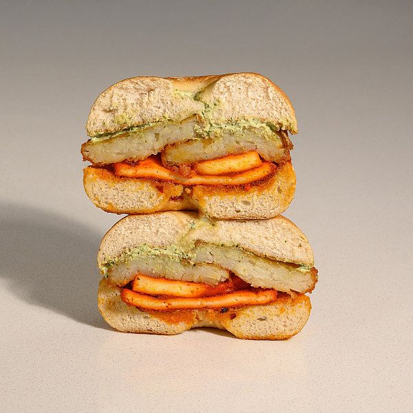 Hashbrown Paneer Tikka Bagel