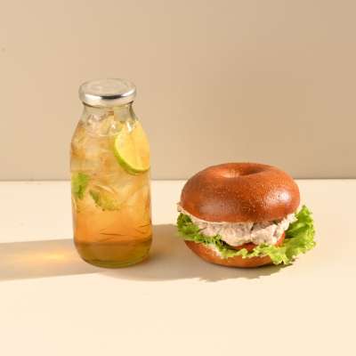 Tuna Salad Stack + Peach Iced Tea