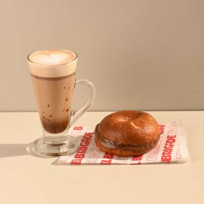 Nutella Bagel Stack + Hot Mocha