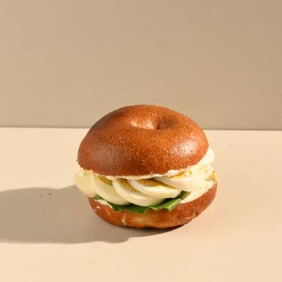 Boiled Egg Bagel Stack