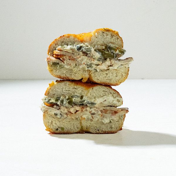 Hot Smoke Honey Glaze Salmon Bagel