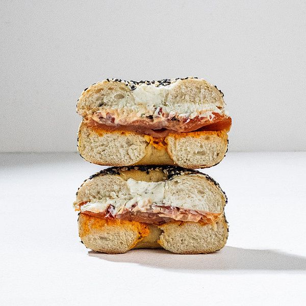 Hot Smoked Salmon Bagel