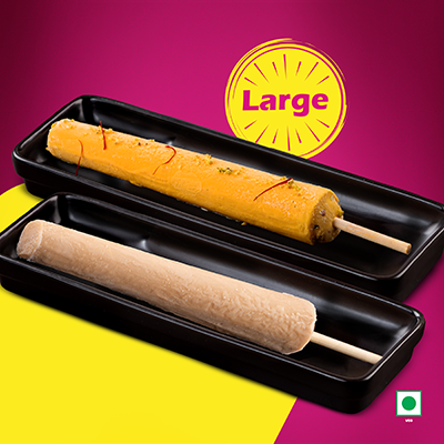 1 Pc Stick Kulfi Kesar Pista + 1 Pc Stick Kulfi Malai(Large)