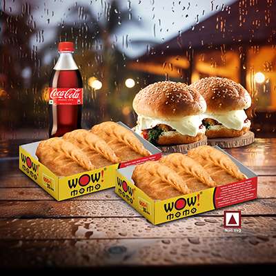 Chicken Himalayan Fried Momo 6Pc + Chicken Moburg 2Pc +One250ml Coke