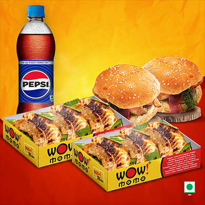 Veg Himalayan Chilli Momo 6Pc + Veg Moburg 2Pc + 1 Pepsi 400ml