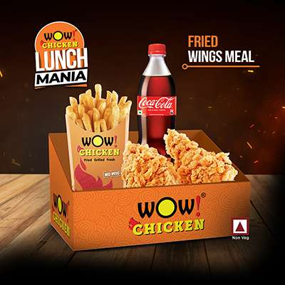 2 Pcs Fried Wings + 1 Regular Fries + One 250ml Soft Drinks