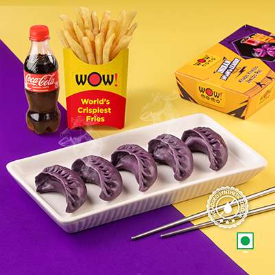 VEG KNIGHTS STEAM MOMO 5PCS + REGULAR OG FRIES + COKE 250ML