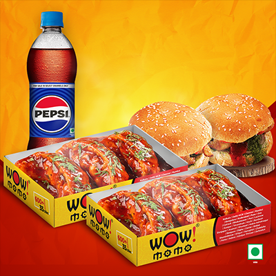 Veg PanFried Momo (Tomato Garlic)6Pc+Veg Moburg 2Pc +1 Pepsi 400ml