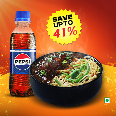 Veg Hakka Noodles With Veg Manchurian + 1 Pepsi 250ml