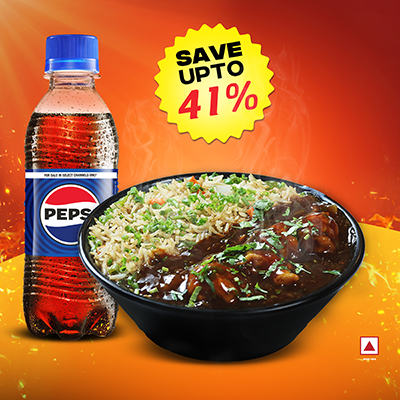 Veg Fried Rice With Chicken Manchurian + 1 Pepsi 250ml