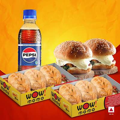 Chicken Himalayan Fried Momo 6Pc + Chicken Moburg 2Pc + 1 Pepsi 250ml