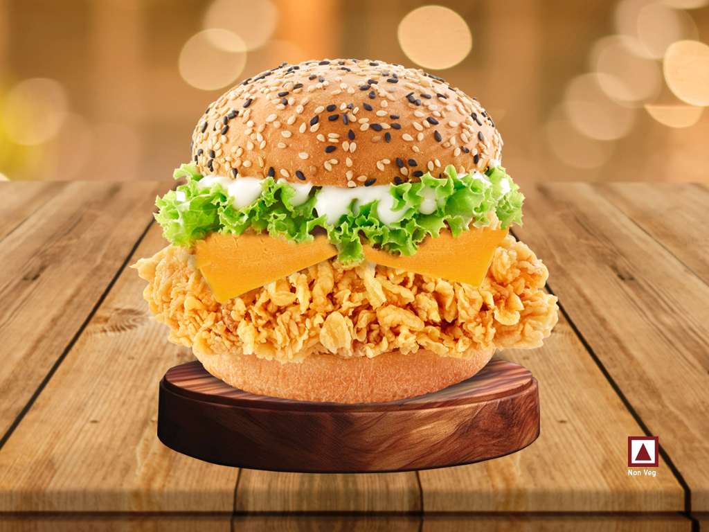 Cheesy Crispy Chicken Burger