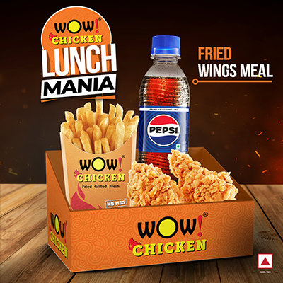 2 Pcs Fried Wings + 1 Regular Fries + 1 Pepsi (250ml)