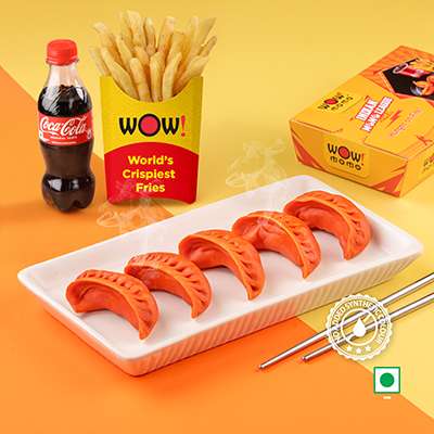 VEG SUNRISERS STEAM MOMO 5PCS + REGULAR OG FRIES +COKE 250ML
