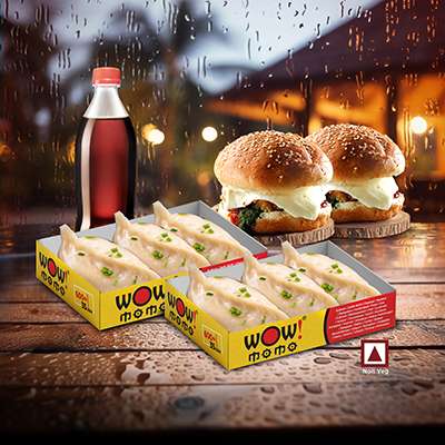 Chicken Himalayan Steam Momo 6Pc+Chk Moburg 2Pc+ One 250ml Soft Drinks