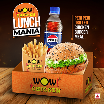 1 Pc Peri Peri Grilled Chicken Burger + 1 Regular Fries + 1 Pepsi (250ml)