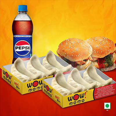 Veg Himalayan Steam Momo 6Pc + Veg Moburg 2Pc + 1 Pepsi 400ml
