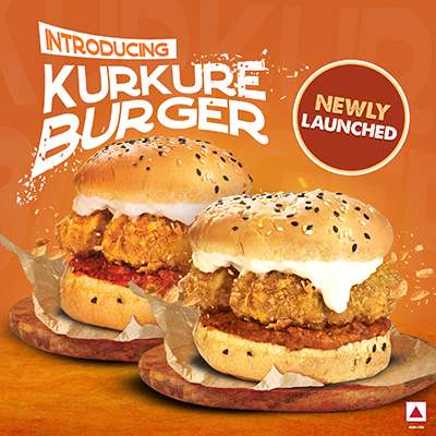 1pcs Veg Kurkure Burger + 1pcs Chicken Kurkure Burger