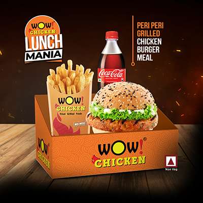 1 Pc Peri Peri Grilled Chicken Burger+1Regular Fries +1Soft Drinks