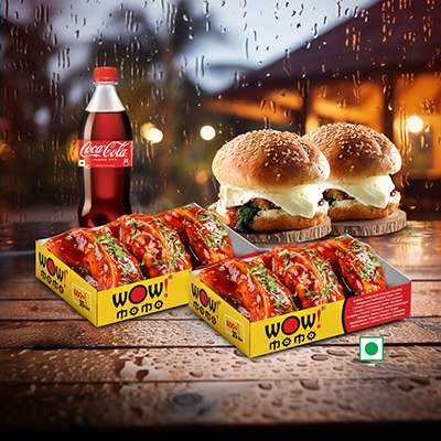 Veg PanFried Momo(Schezwan sauce)6Pc + Veg Moburg 2Pc + One250ml Coke