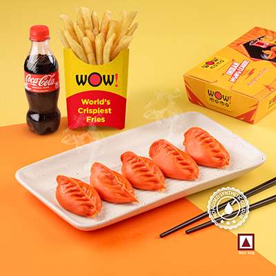 CHICKEN SUNRISERS STEAM MOMO 5PCS+REGULAR OG FRIES+COKE 250ML