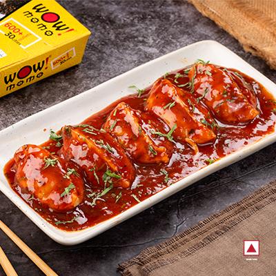 Chicken Delight Pan Fried Momo in Tomato Garlic Sauce