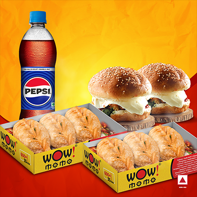 Chicken Himalayan Fried Momo 6Pc + Chicken Moburg 2Pc + 1 Pepsi 400ml