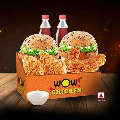 2PeriPeri Chk Grld Burger+2Fried Chk+2Wings+1Dip+Two 250ml Soft Drinks