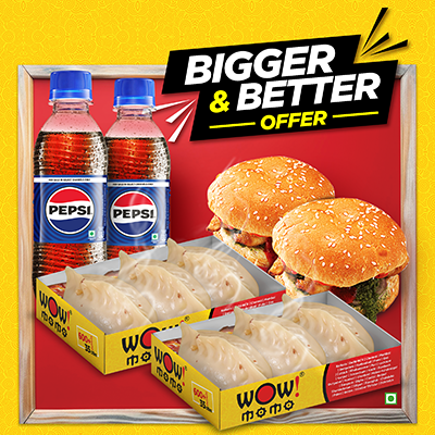 Veg Pahari Feast Steam Momo 6 Pcs + 2 Veg Moburg + 1 Pepsi