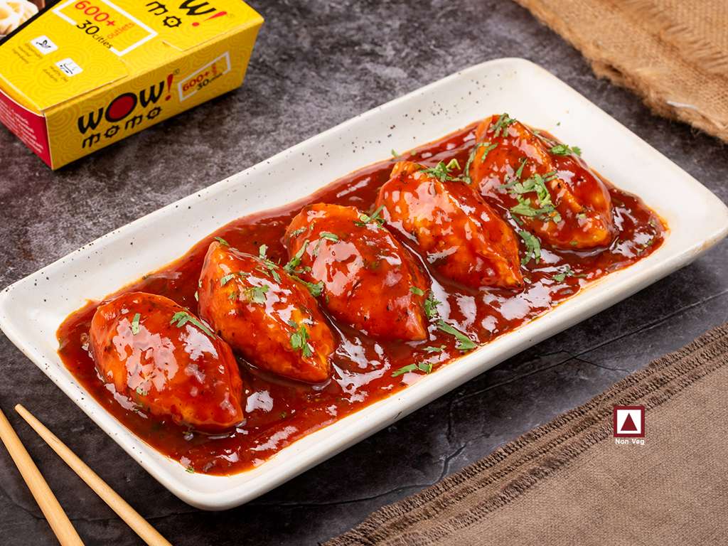 Chicken Darjeeling Pan Fried Momo in Tomato Garlic Sauce(Non Spicy)