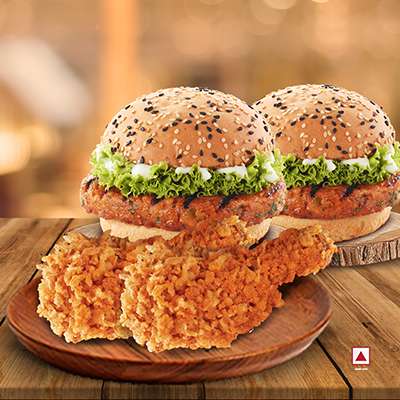 2pcs Peri Peri Grilled Chicken Burger + 2pcs Peri Peri Fried Chicken