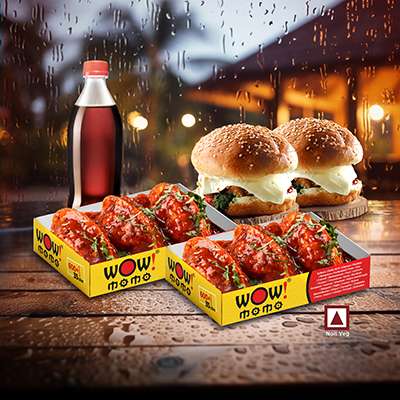 Chk PanFried Momo(Schezwan sauce)6P+Chk Moburg 2P+One250ml Soft Drinks
