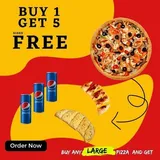 Any Large Pizza (Veg) + 5 Sides