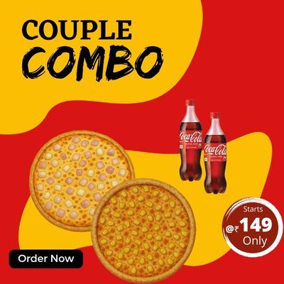Two Regular Pizzas + 2 Pet Coke