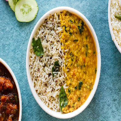 Jeera Rice With Dal Fry (Khichdi)