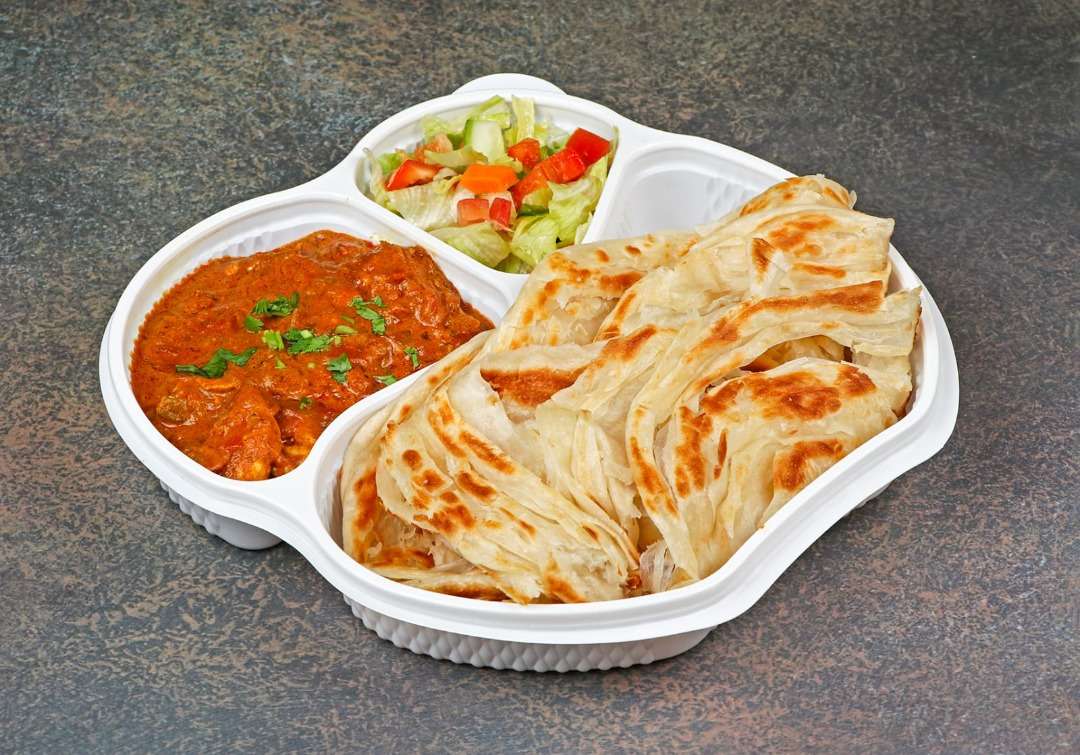 Kerala Parotta (2 pcs)  with Kadai Chicken Boneless (5 pcs) Combo