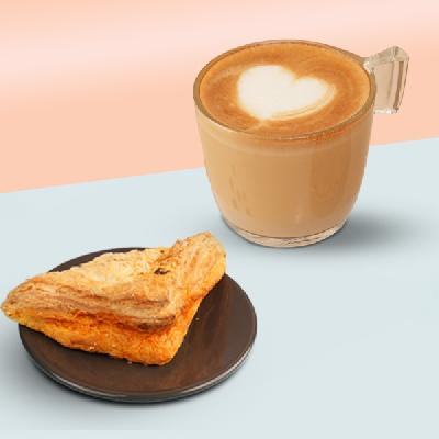 Cappuccino (R) + Veg Puff