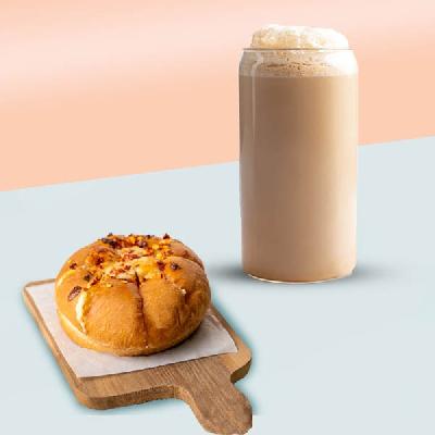 Signature Cold Coffee (L) & Korean Bun